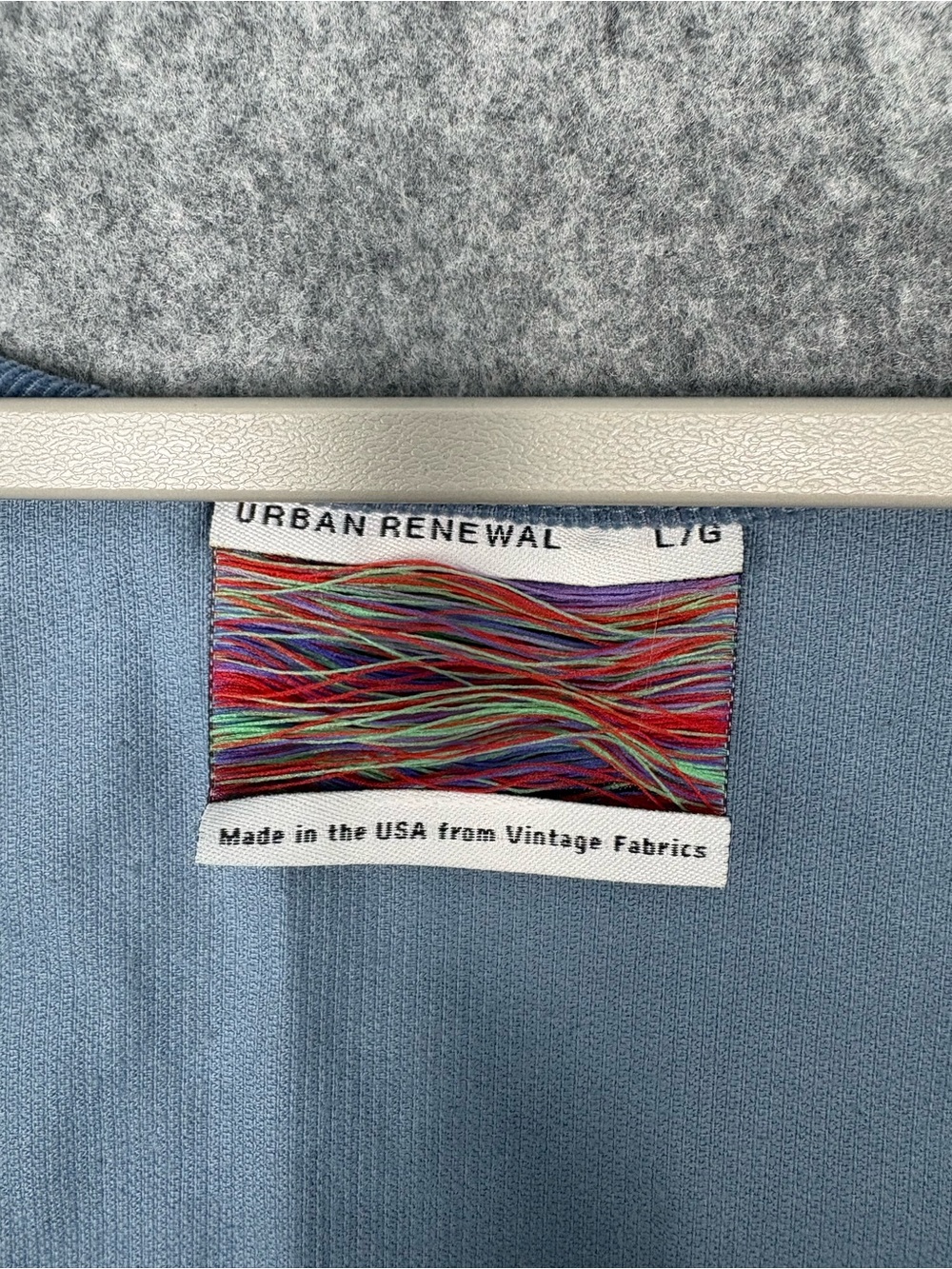 Urban Renewal L Blue Corduroy Vintage Fabric Mini Dress - Picture 2 of 7